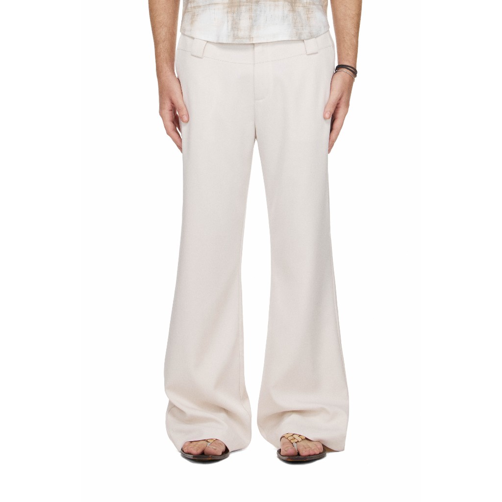 Quần Flare Cạp Đôi Màu Taupe - BEUTER® DOUBLE-WAIST FLARE PANTS - TAUPE