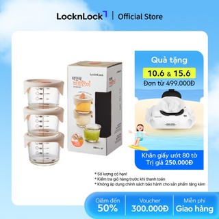 Hộp đựng thức ăn cho bé Lock&Lock baby food container có vạch chia 230ml*3 hộp - LLG508S3
