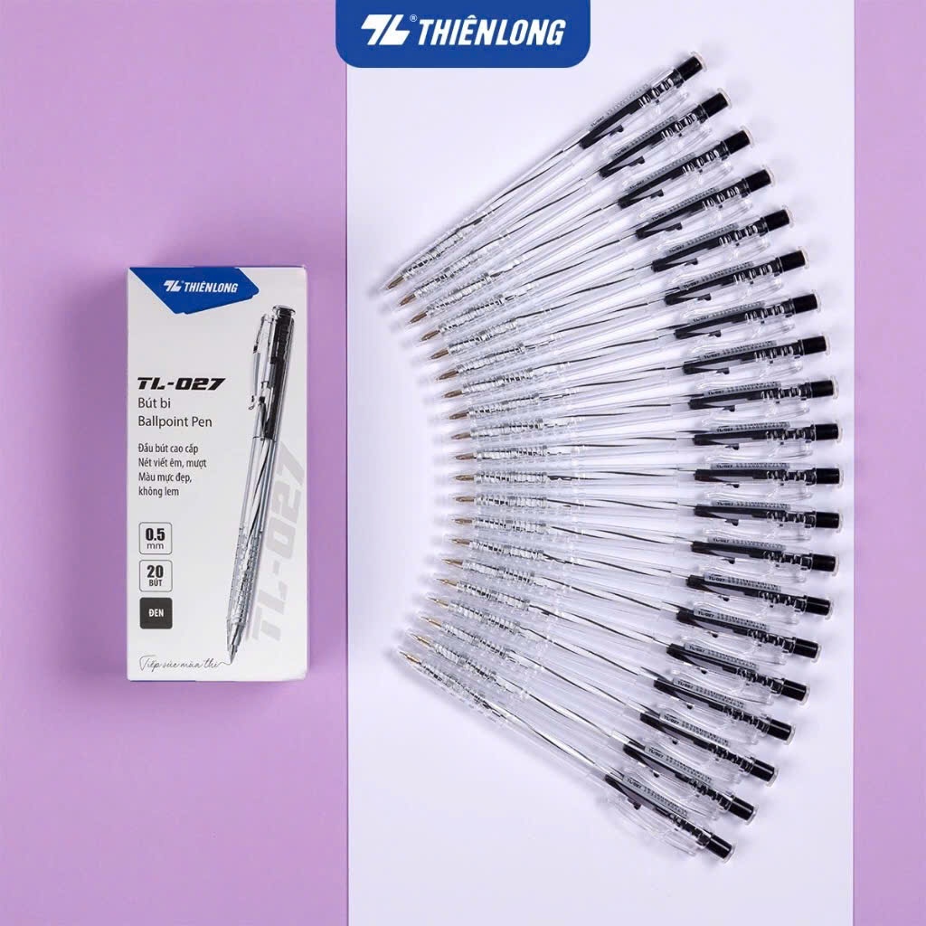 Set 4 cây bút bi Thiên Long TL027 mix đủ màu ( tặng 1 cây TL027 xanh )