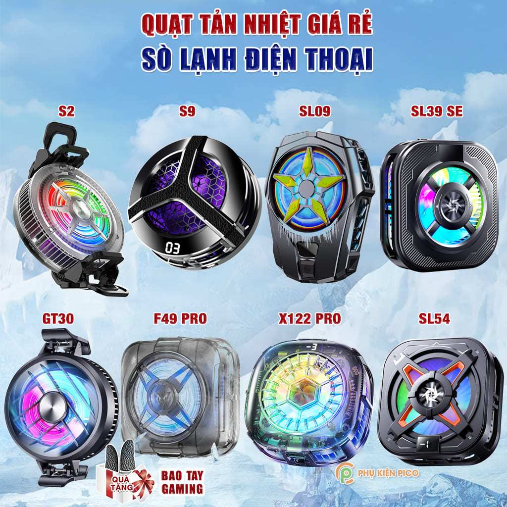 Quạt tản nhiệt điện thoại sò lạnh X12 / X65 / FS18 Pro / S2 / SL50 / J42 - Sò lạnh tản nhiệt giá rẻ
