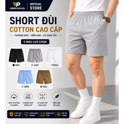 Quần đùi ngủ nam cotton, mặc nhà co giãn 4 chiều SPMQCT01 PigoFashion