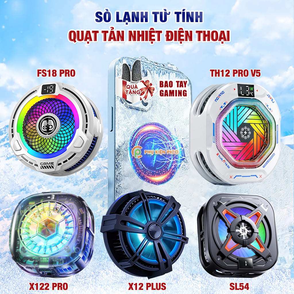 Quạt tản nhiệt điện thoại sò lạnh TH12 Pro/TH16/TH19/FS18 Pro/X12 Plus/X65/S2/S6/SL39/SL54/SL50 Pro