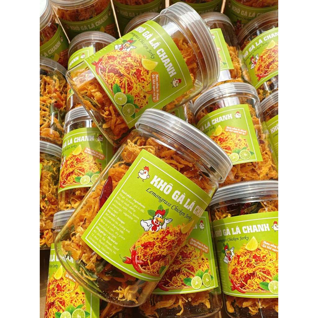 Khô gà lá chanh Yummi Snack Hũ 200gr