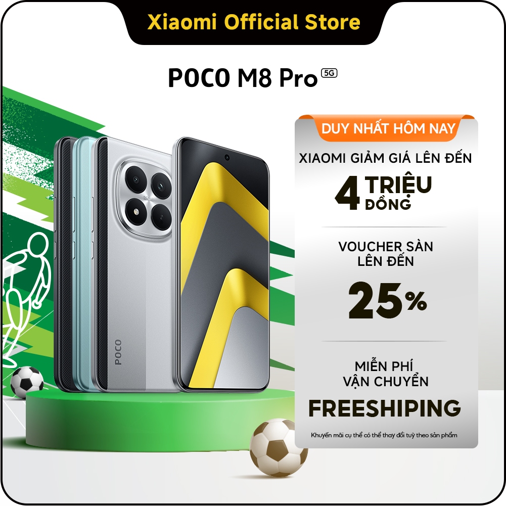 Điện thoại thông minh POCO M8 PRO 5G (8+256GB|12+512GB)|Pin 6.500mAh (typ) siêu lớn|Màn hình AMOLED CrystalRes 1.5K