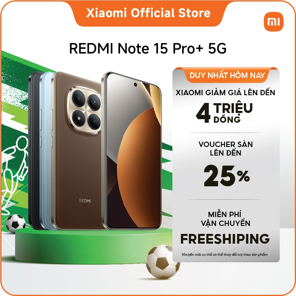 Điện thoại thông minh Redmi Note 15 Pro+ 5G (12+256GB)|Pin lớn 6500mAh và sạc nhanh HyperCharge 100W