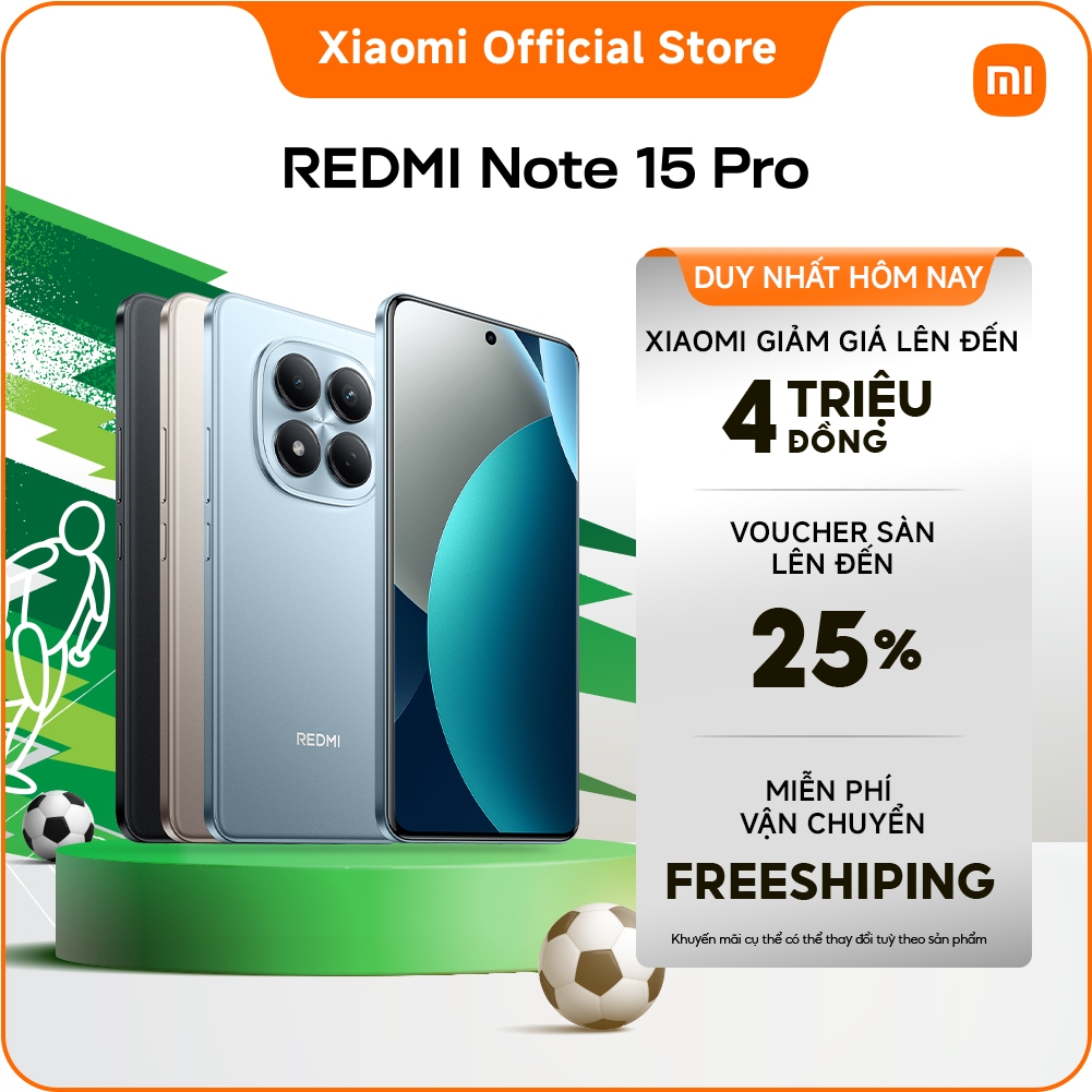Điện thoại thông minh REDMI Note 15 Pro(8+256GB|12+256GB) |Pin lớn 6500mAh|Kính Corning® Gorilla® Glass Victus® 2 | BigBuy360 - bigbuy360.vn