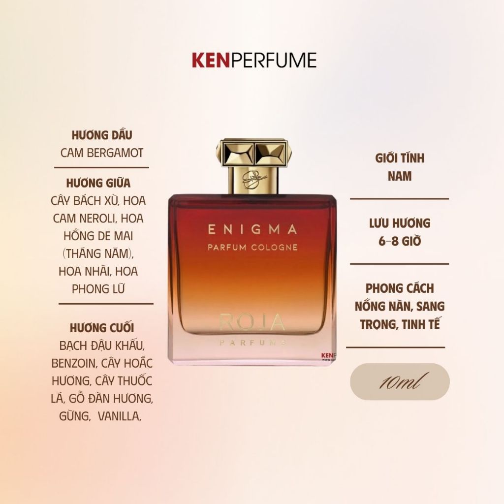 10ML Enigma Cologne | Nước Hoa Nam | Ken Perfume