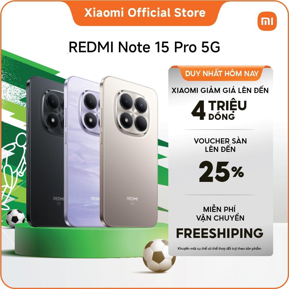 Điện thoại thông minh REDMI Note 15 Pro 5G（8+256GB|12+256GB|12+512GB)|Pin lớn 6580mAh