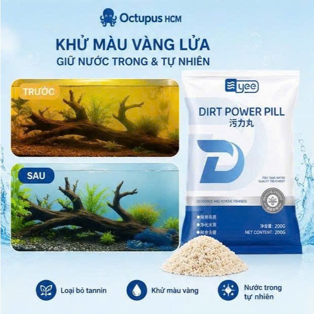 PURIGEN YEE - VẬT LIỆU LỌC LÀM TRONG NƯỚC HỒ CÁ (KÈM TÚI LỌC)
