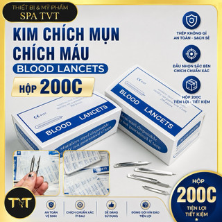 KIM CHÍCH MỤN BLOOD LANCETS HỘP 200C – ĐẦU KIM NHỌN SẮC,TIỆT TRÙNG,HỖ TRỢ LẤY NHÂN MỤN CHUYÊN NGHIỆP