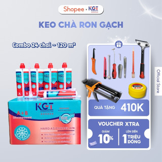 Keo chà ron gạch KGT - Keo chít mạch chống thấm epoxy 2 thành phần (Combo 24 chai), cho công trình lớn, siêu bền