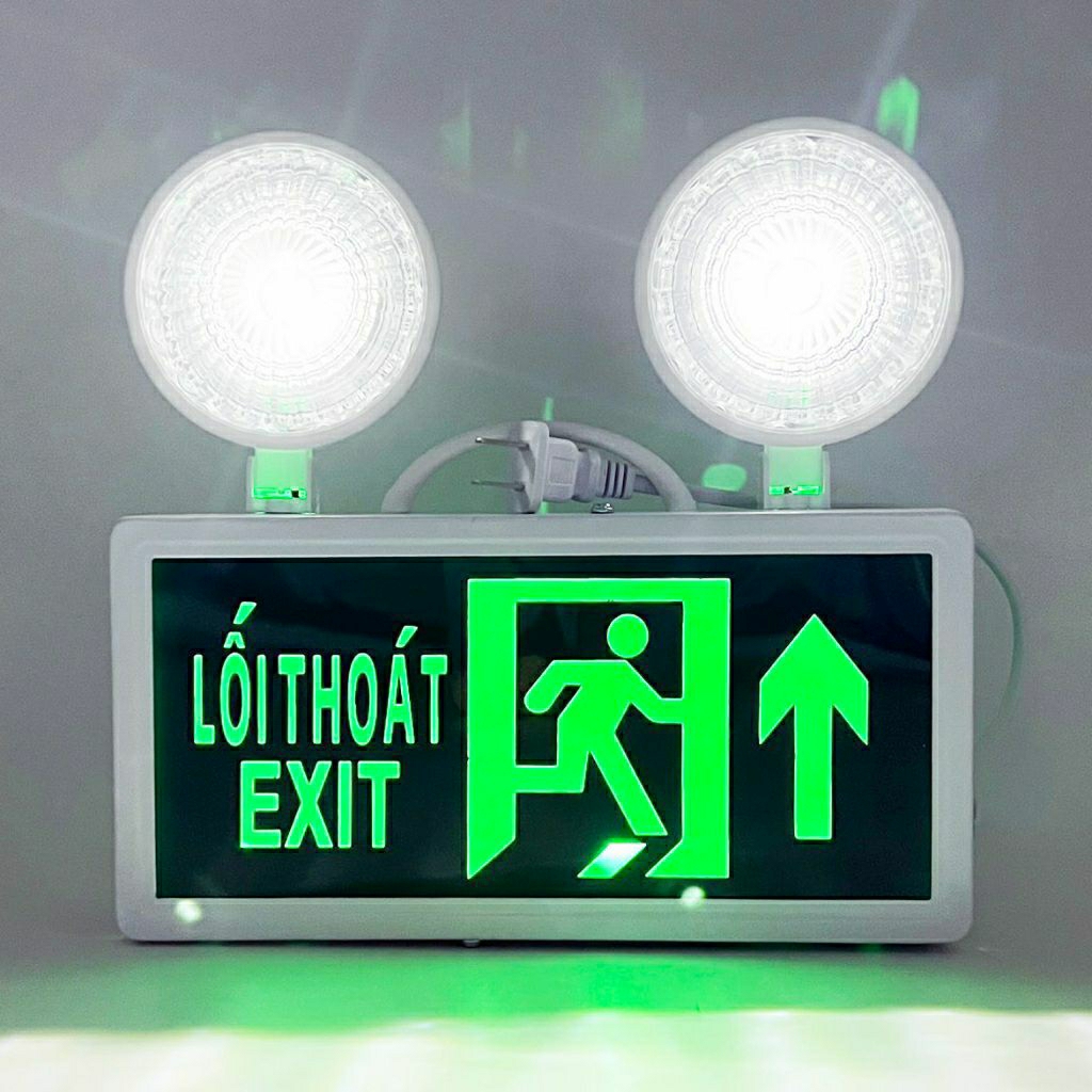 Đèn chiếu sáng sự cố kết hợp đèn exit thoát hiểm chỉ hướng, Đèn Exit báo thoát hiểm 2 mặt