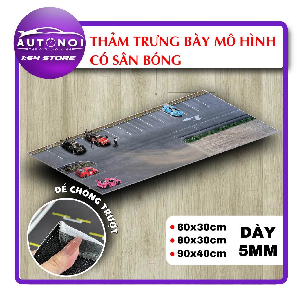 Phụ kiện Thảm lót chống trượt bãi đỗ xe kèm bãi cát kích thước 90x40cm tỉ lệ 1:64 Autono1 PT038C