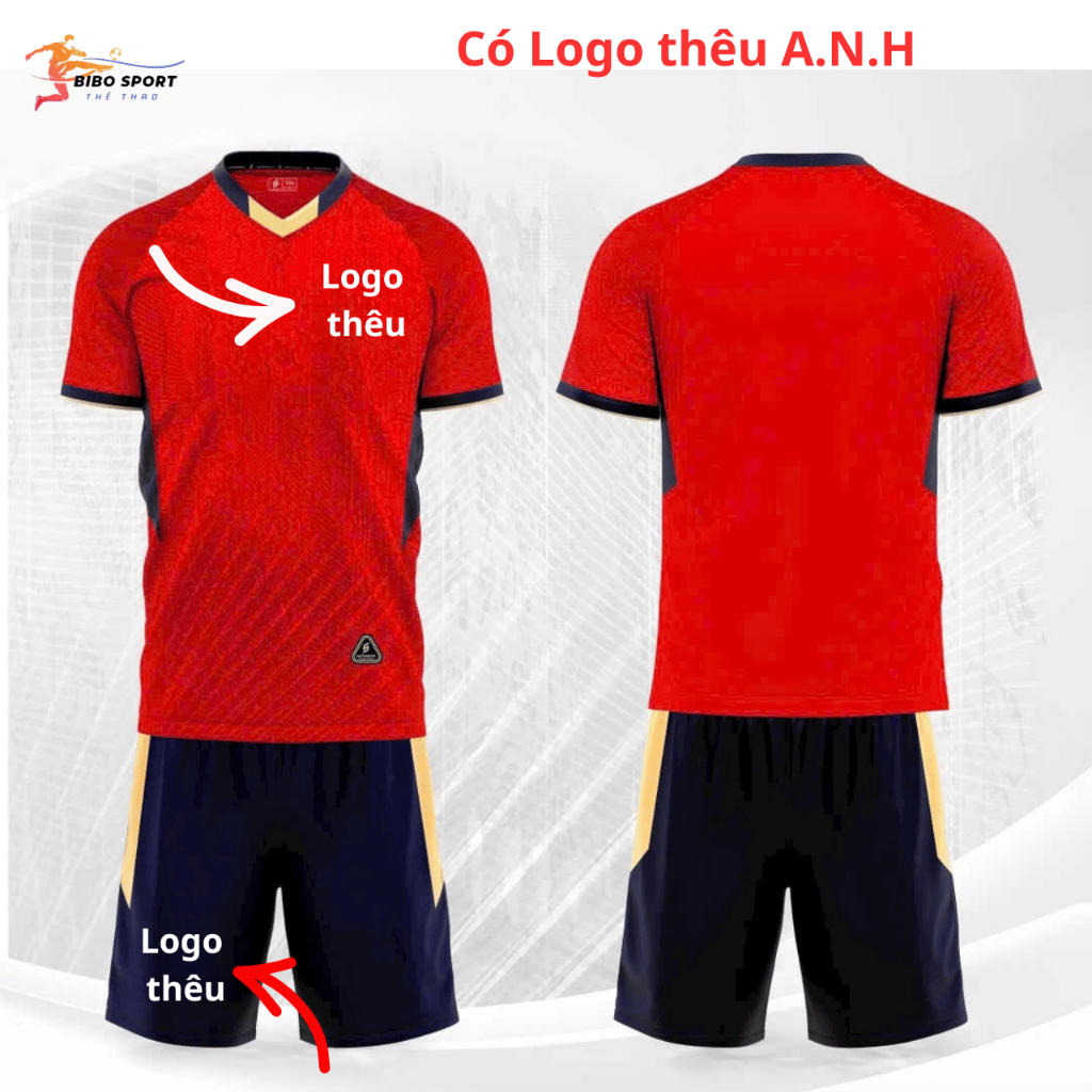 Quần Áo Bóng Đá A.N.H Đỏ 26/27 - Vải Mè SV – In Tên Số Theo Yêu Cầu BIBO SPORT