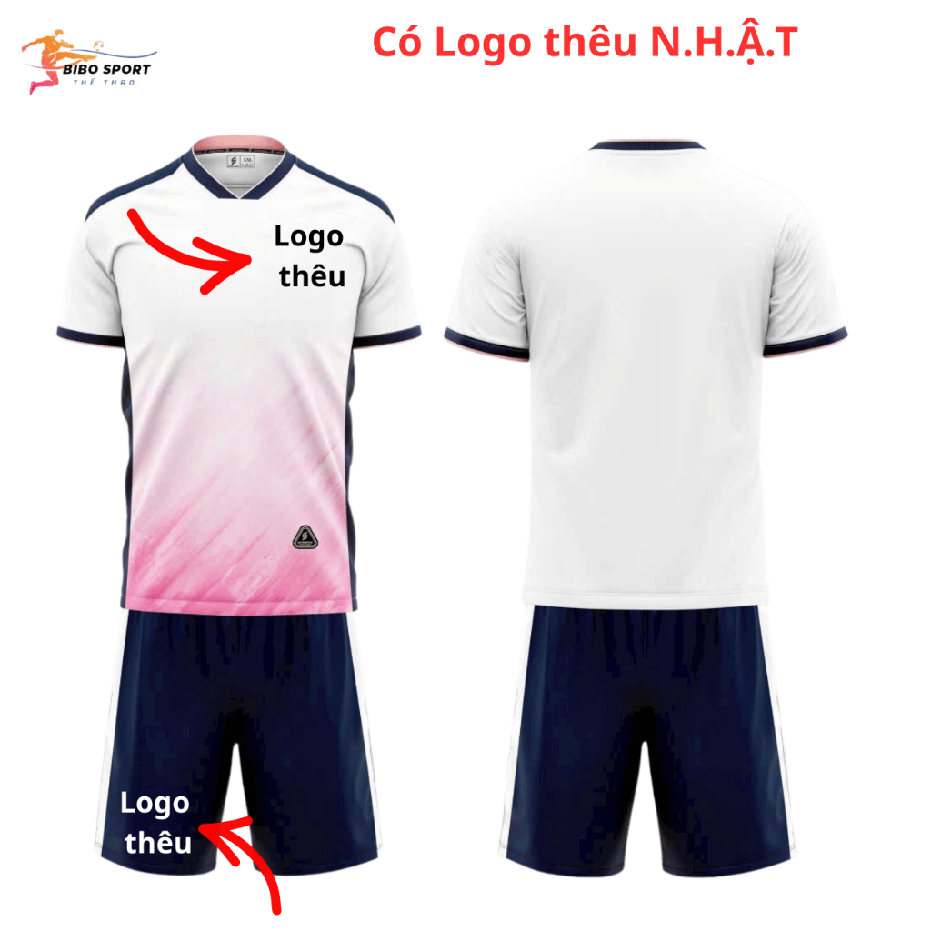 Quần Áo Bóng Đá N H Ậ T Trắng 26/27  Vải Mè SV – In Tên Số Theo Yêu Cầu BIBO SPORT