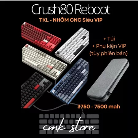 Bàn phím cơ Nhôm CNC WOB - Crush80 - Bản Reboot - Tháo Lắp Nhanh - Mạch Hít từ tính