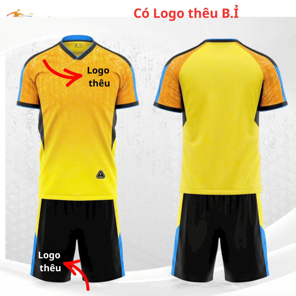 Quần Áo Bóng Đá B.Ỉ vàng 26/27 - Vải Mè SV – In Tên Số Theo Yêu Cầu BIBO SPORT