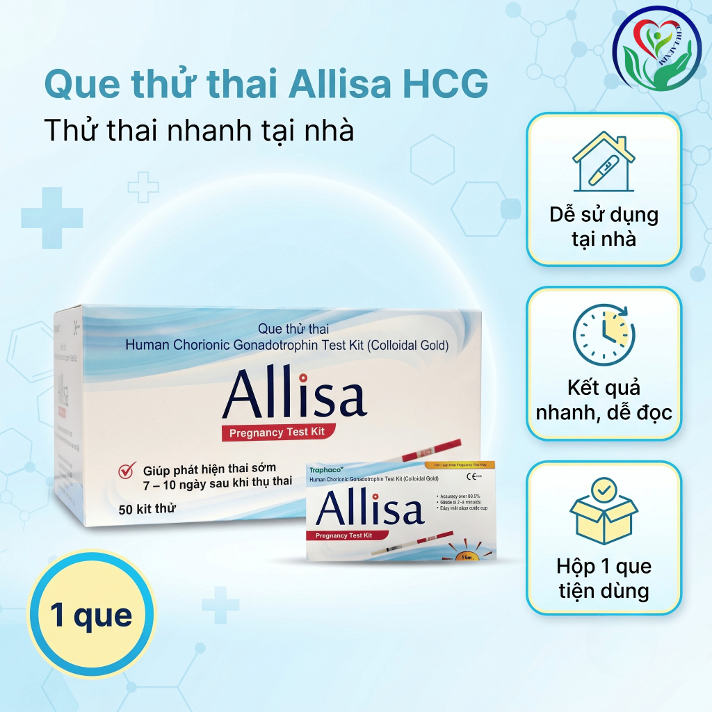 Que thử thai Allisa HCG phát hiện thai sớm, thử thai nhanh tại nhà – Hộp 1 que
