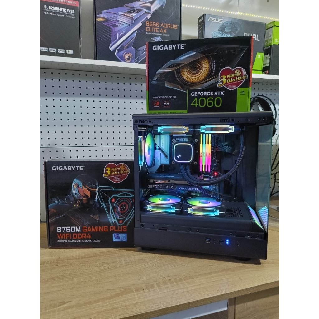 Thùng PC  Lướt GAMING xịn  Core i7 12700KF + RTX 4060 8GB DR6 + Ram 16GB DR4+ SSD M2 512GB
