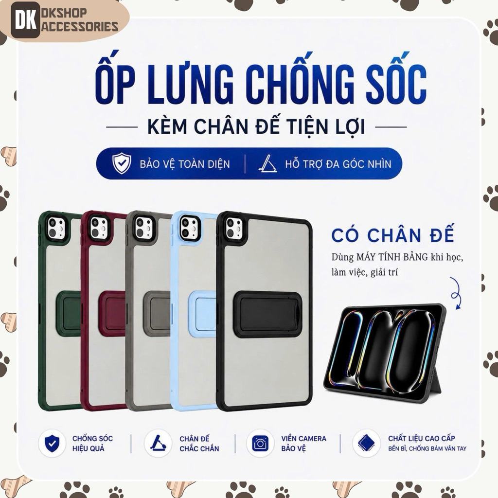 Ốp Lưng Máy Tính Bảng Chống Sốc Kèm Chân Đế – Bảo Vệ Tối Ưu Cho Mọi Dòng i.PAD DKSHOP