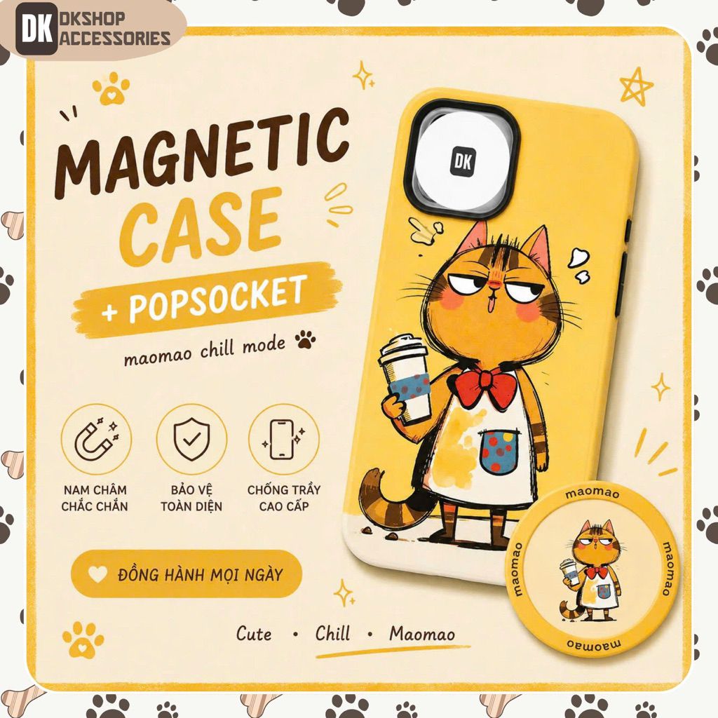 Ốp Lưng Điện Thoại Từ Tính & Popsocket Mao Mao Dễ Thương, Chống Sốc, Bảo Vệ Toàn Diện | DKshop