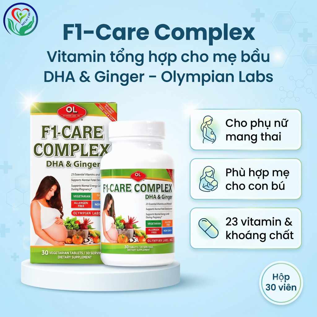 F1-Care Complex DHA & Ginger Olympian Labs vitamin tổng hợp mẹ bầu, phụ nữ mang thai và cho con bú