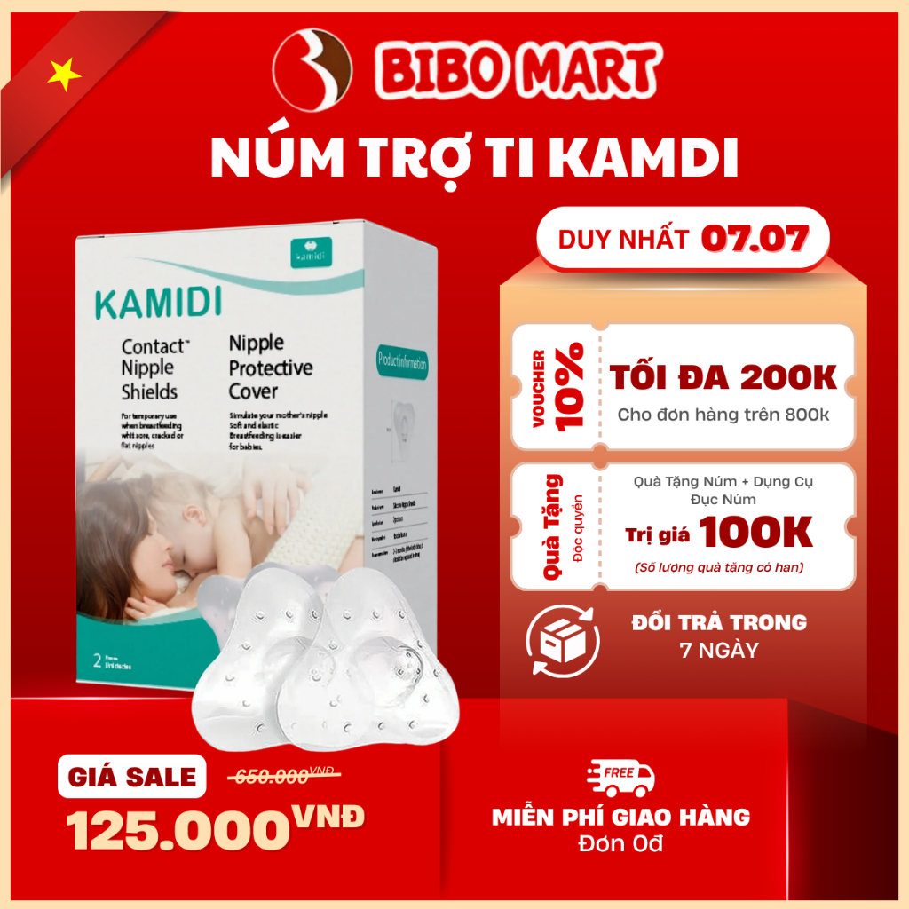 Núm Trợ Ti kamidi Chất Liệu Silicon Co Dãn Mềm Mại Bảo Vệ Đầu Ngực Cho Mẹ