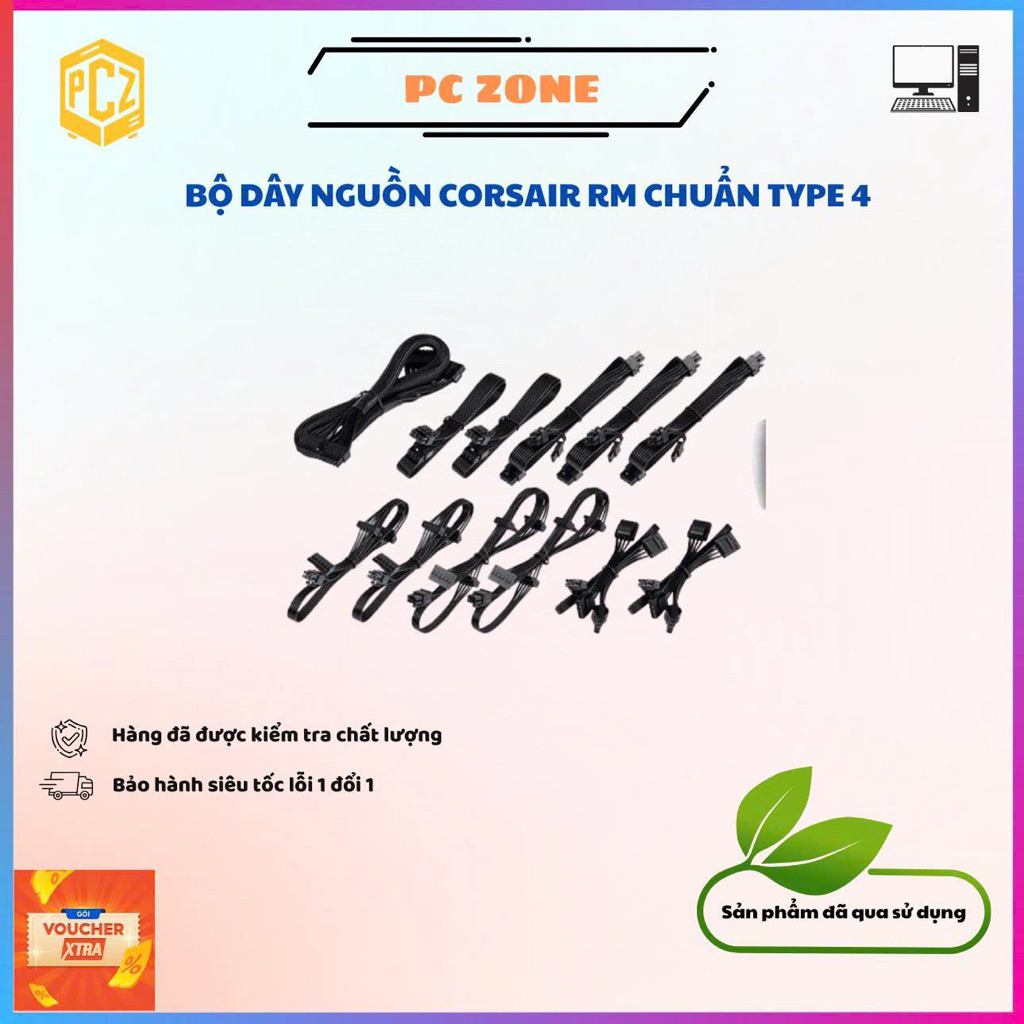 Dây bộ nguồn Corsair RM650/650x/750/750x/850/850x/1000/1000x chuẩn PCIe 5.0 600W 16AWG 12VHPWR Type-