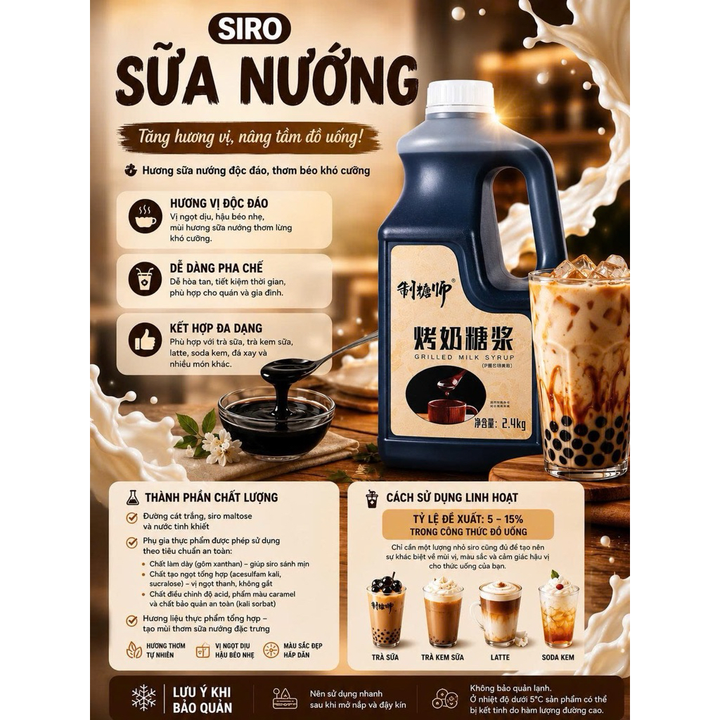 SIRO NƯỚNG- SIRO SỮA NƯỚNG DADA (CHAI 2,3KG)