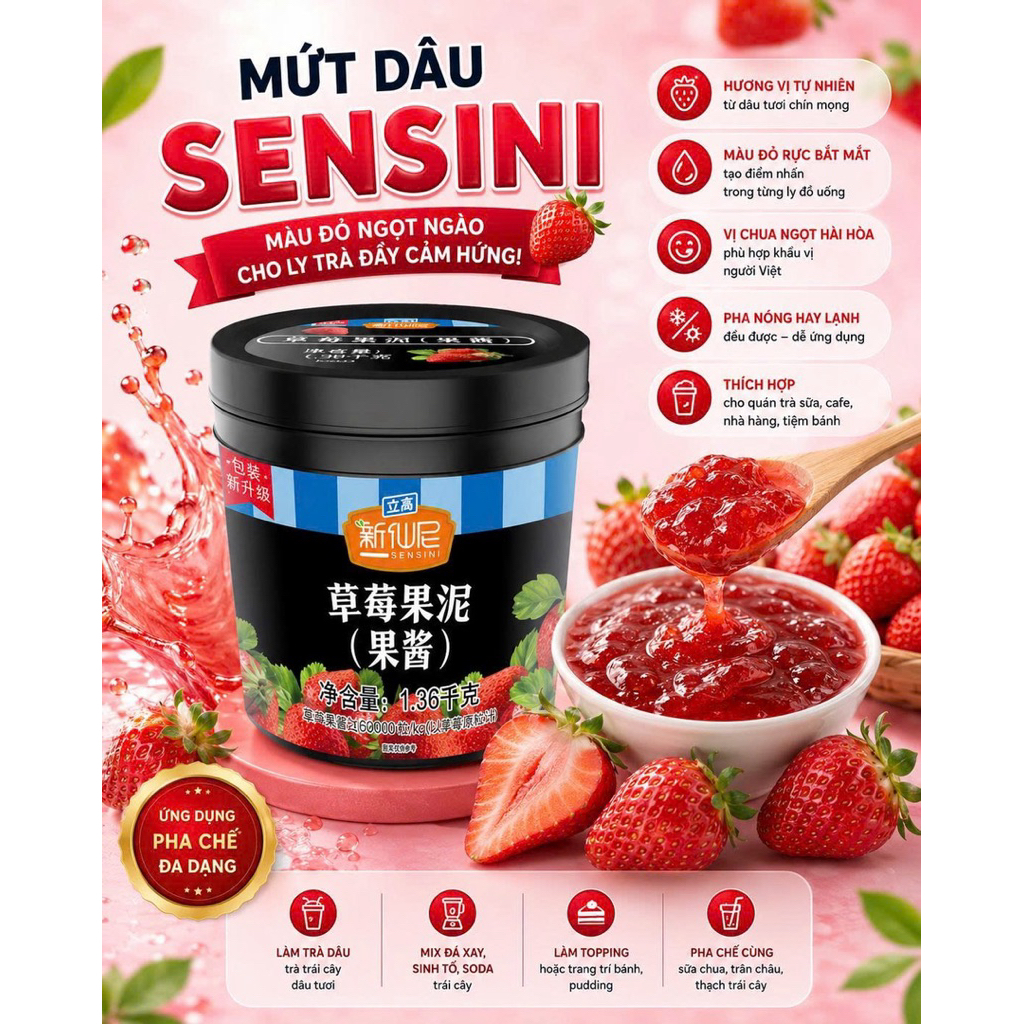 MỨT DÂU SENSINI (1,36kg)