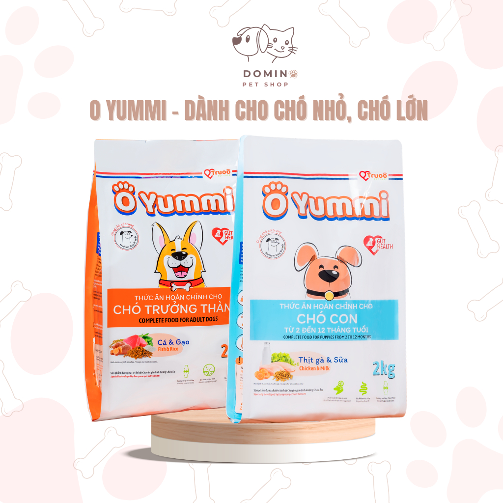 [2KG] Thức ăn O YUMMI hạt thức ăn hoàn chỉnh dành cho chó con, chó trưởng thành