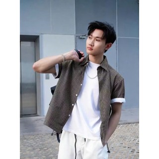 Áo Sơ Mi Caro Dây Rút Form Boxy Kẻ Sọc Unisex Nam Nữ