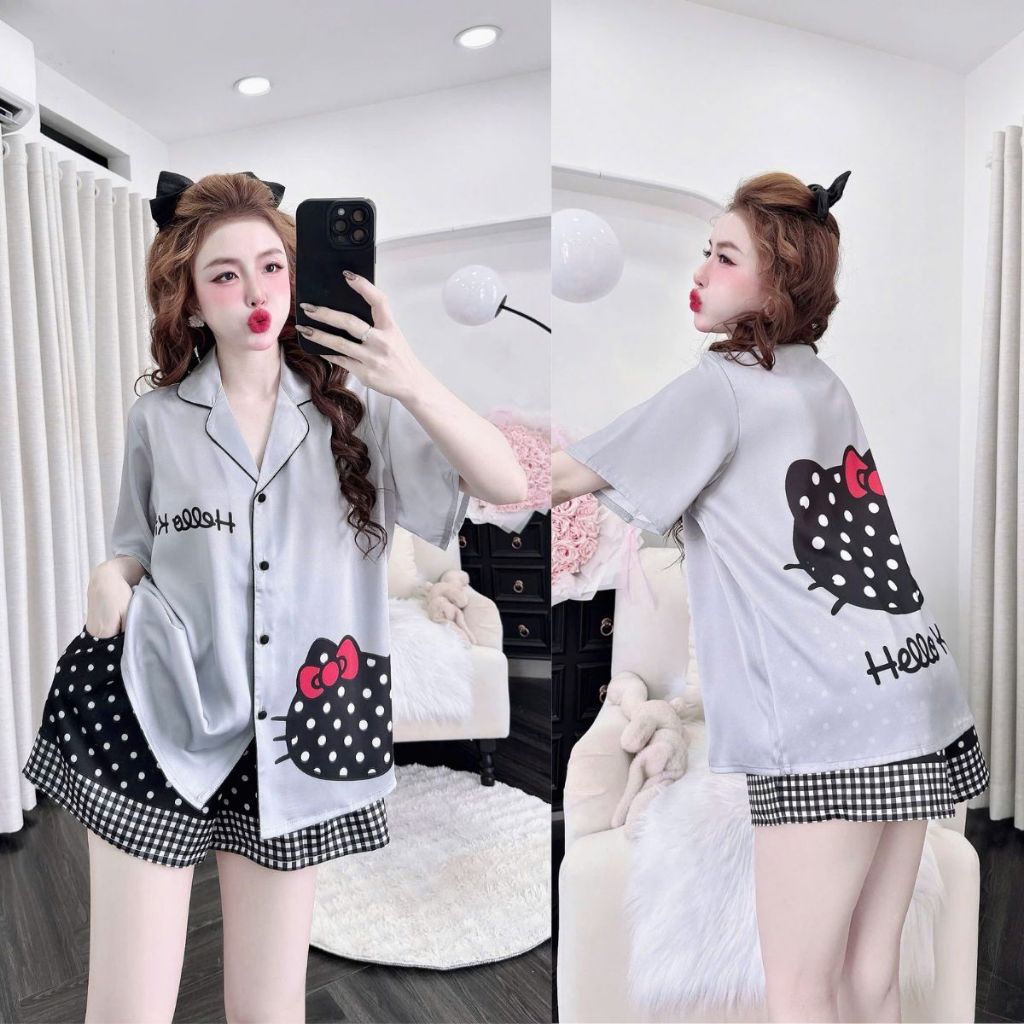 M64 Đồ Ngủ Bigsize Truyền Thống MIKY, Đồ Ngủ Pijama lụa Latin cao cấp mềm mại xinh xắn cute dễ thương < 70KG | BigBuy360 - bigbuy360.vn