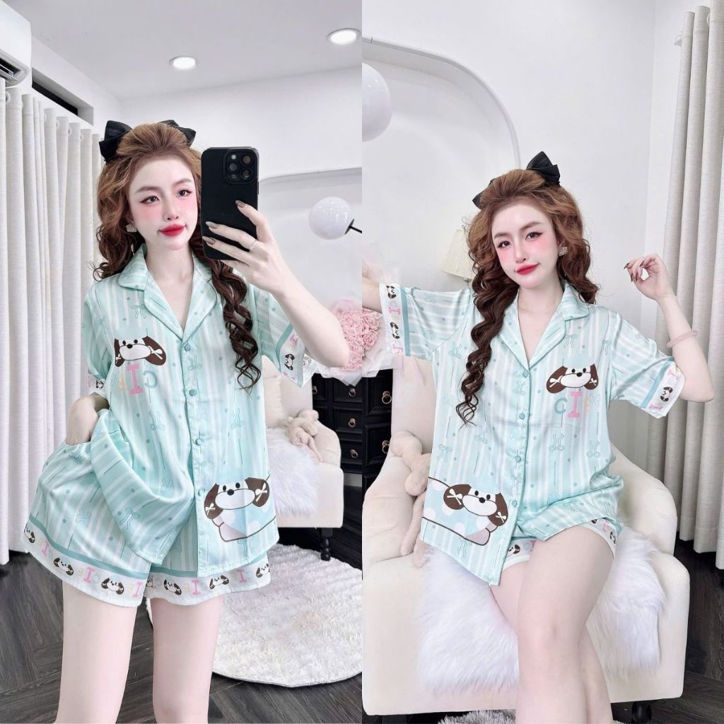 M64 Đồ Ngủ Bigsize Truyền Thống MIKY, Đồ Ngủ Pijama lụa Latin cao cấp mềm mại xinh xắn cute dễ thương < 70KG | BigBuy360 - bigbuy360.vn