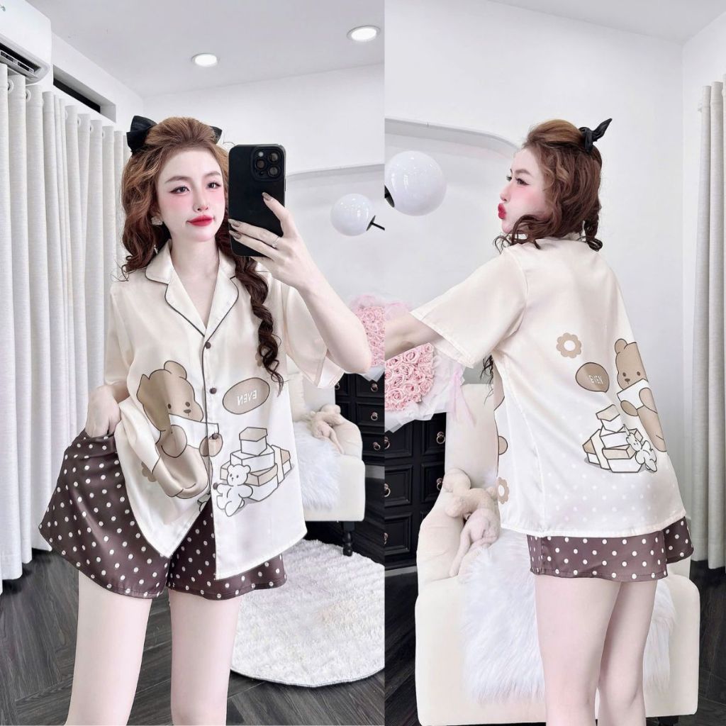 M64 Đồ Ngủ Bigsize Truyền Thống MIKY, Đồ Ngủ Pijama lụa Latin cao cấp mềm mại xinh xắn cute dễ thương < 70KG
