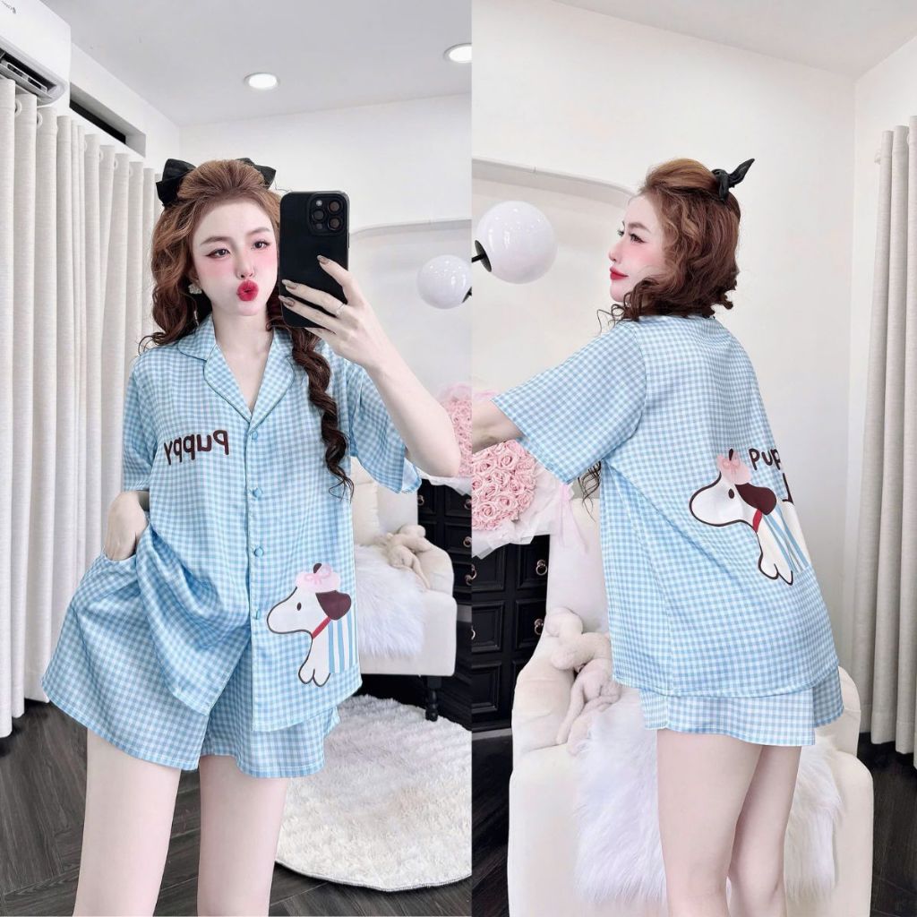 M64 Đồ Ngủ Bigsize Truyền Thống MIKY, Đồ Ngủ Pijama lụa Latin cao cấp mềm mại xinh xắn cute dễ thương < 70KG | BigBuy360 - bigbuy360.vn