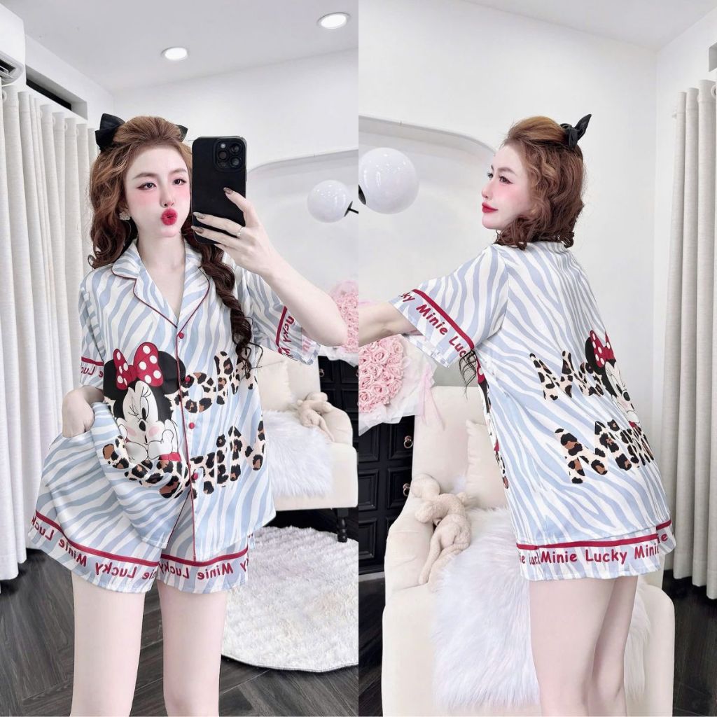 M64 Đồ Ngủ Bigsize Truyền Thống MIKY, Đồ Ngủ Pijama lụa Latin cao cấp mềm mại xinh xắn cute dễ thương < 70KG | BigBuy360 - bigbuy360.vn