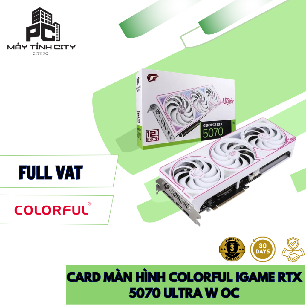 [Full Vat CITY] Card màn hình Colorful iGame RTX 5070 Ultra W OC | 5070 NB AX 12Gb - New - BH 36 Thá