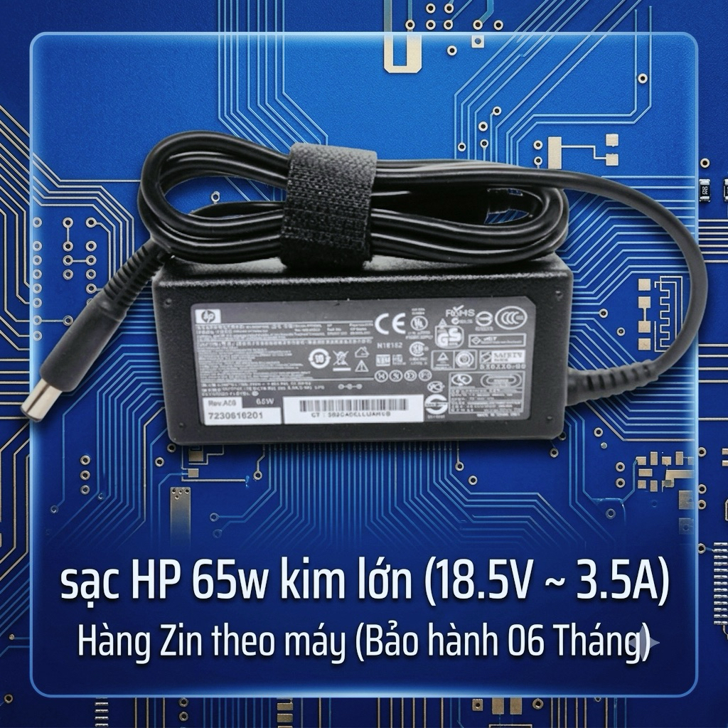 Sạc Nguồn apdapter HP 65w ,90w đầu kim lớn , dùng cho laptop và pc mini hp400-600-800 (G2/G3/G4/G5/G