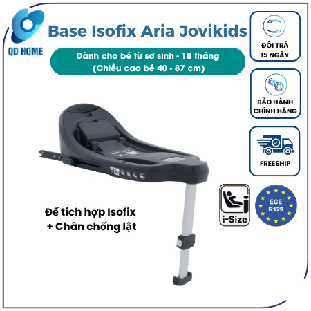 Base Isofix Aria Jovikids - Đế tích hợp Isofix + Chân chống lật