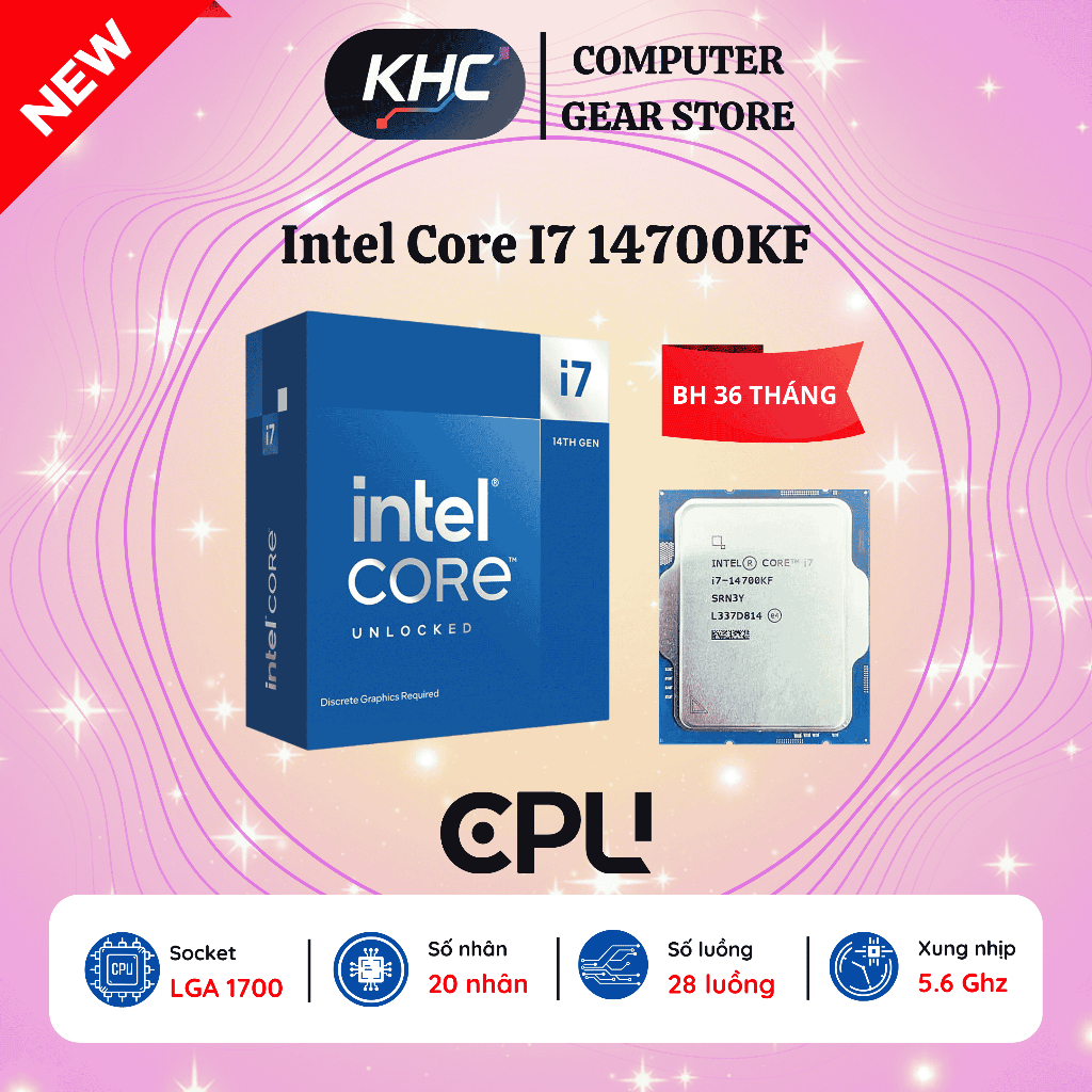 CPU Intel Core i7 14700KF Tray New (Full VAT)