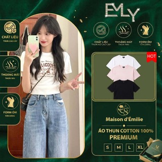 Áo Thun Croptop Nữ Basic Y2K Streetwear  - Chất Cotton 100% Mịn Đẹp - Form Lửng Cổ Tròn Cực Xinh - Hàng Hot Trend