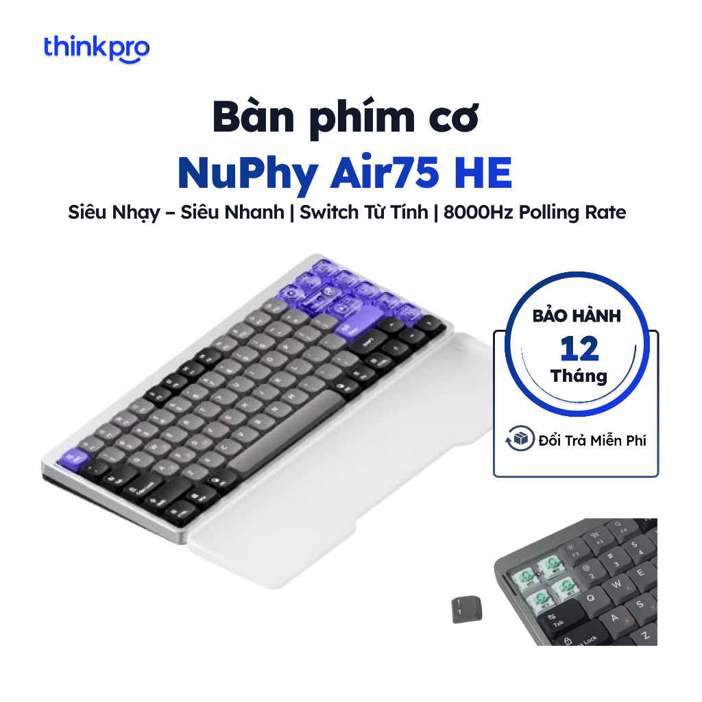 Bàn Phím Cơ Từ Tính NuPhy Air75 HE Low Profile Rapid Trigger 8000Hz Hall Effect Chính Hãng