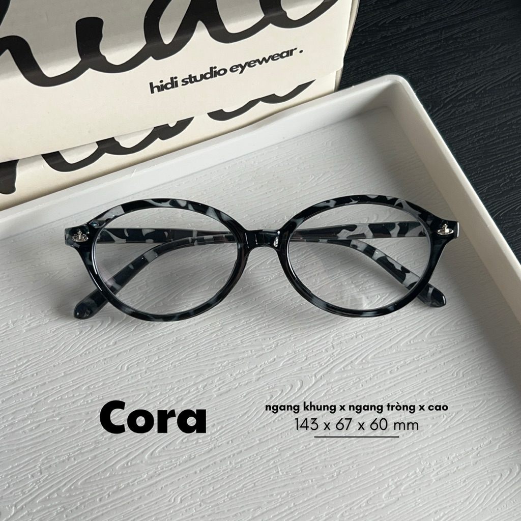 [ Cora ] Gọng kính oval bầu. Dáng kính trung bình to, phù hợp mọi dáng mặt. Hidi Studio Eyewear