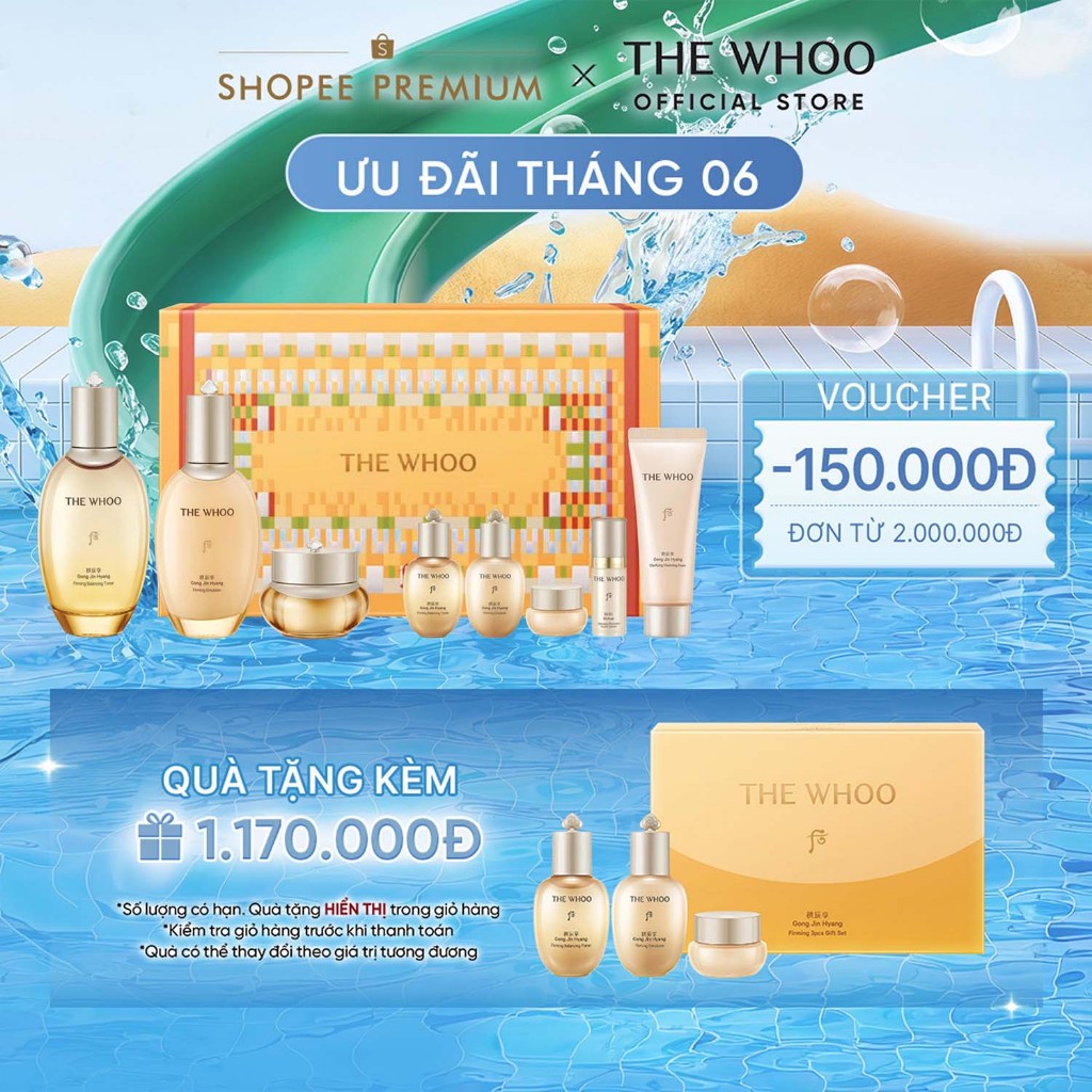 [THE WHOO OFFICIAL] Bộ dưỡng ẩm chống lão hóa Đông y WHOO Gong Jin Hyang Firming