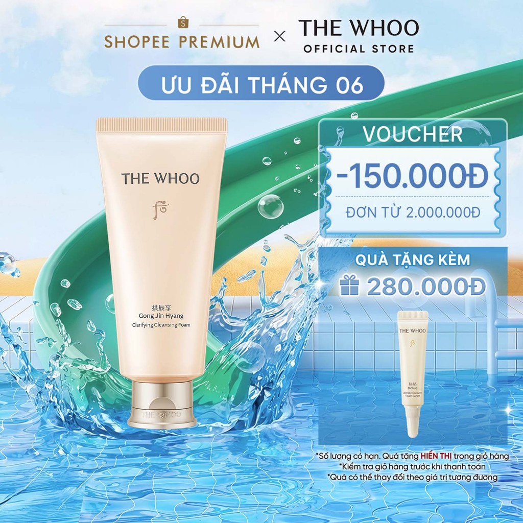 [THE WHOO OFFICIAL] Sữa rửa mặt bọt mịn sạch sâu và dưỡng ẩm THE WHOO Gongjinhyang Clarifying Cleansing Foam 180ml