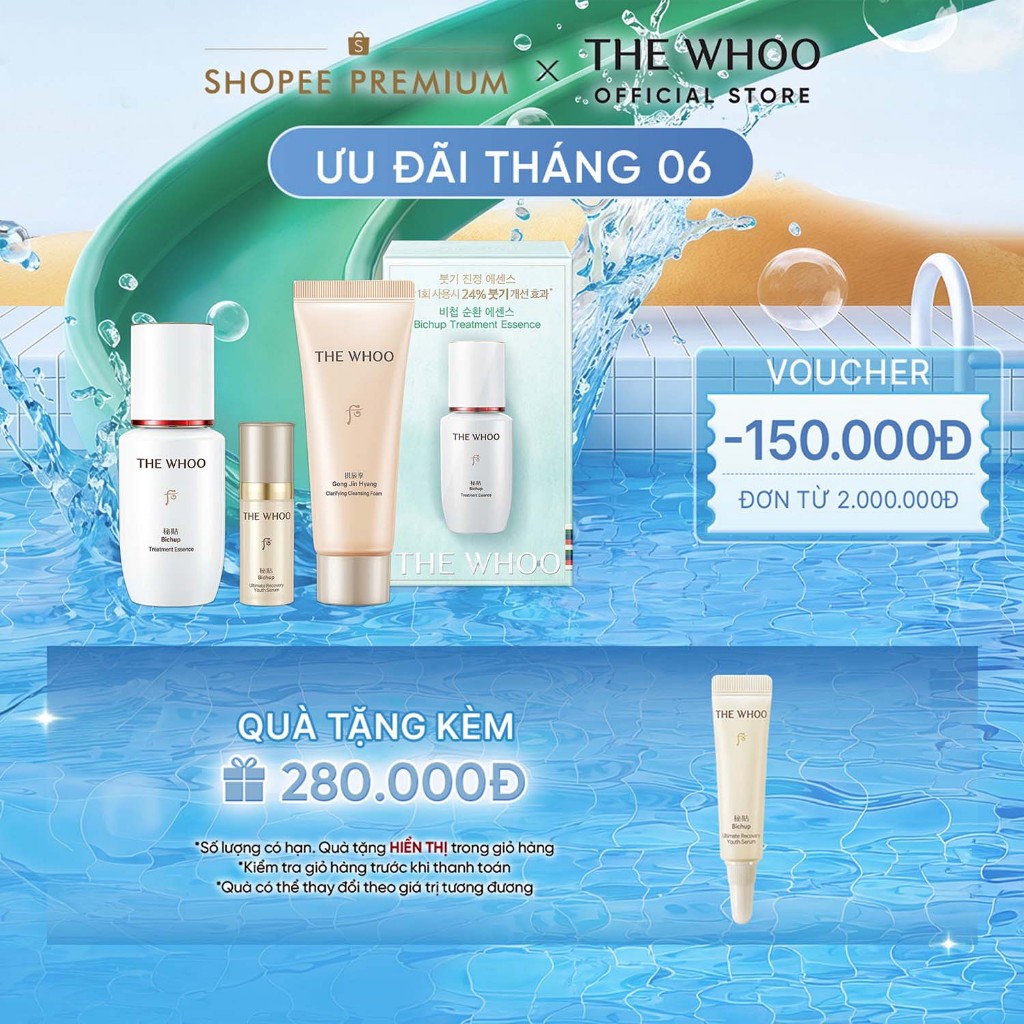 [THE WHOO OFFICIAL] Bộ sản phẩm tiền tinh chất chăm sóc da lão hoá tuần hoàn làn da Bichup Treatment Essence Special Set