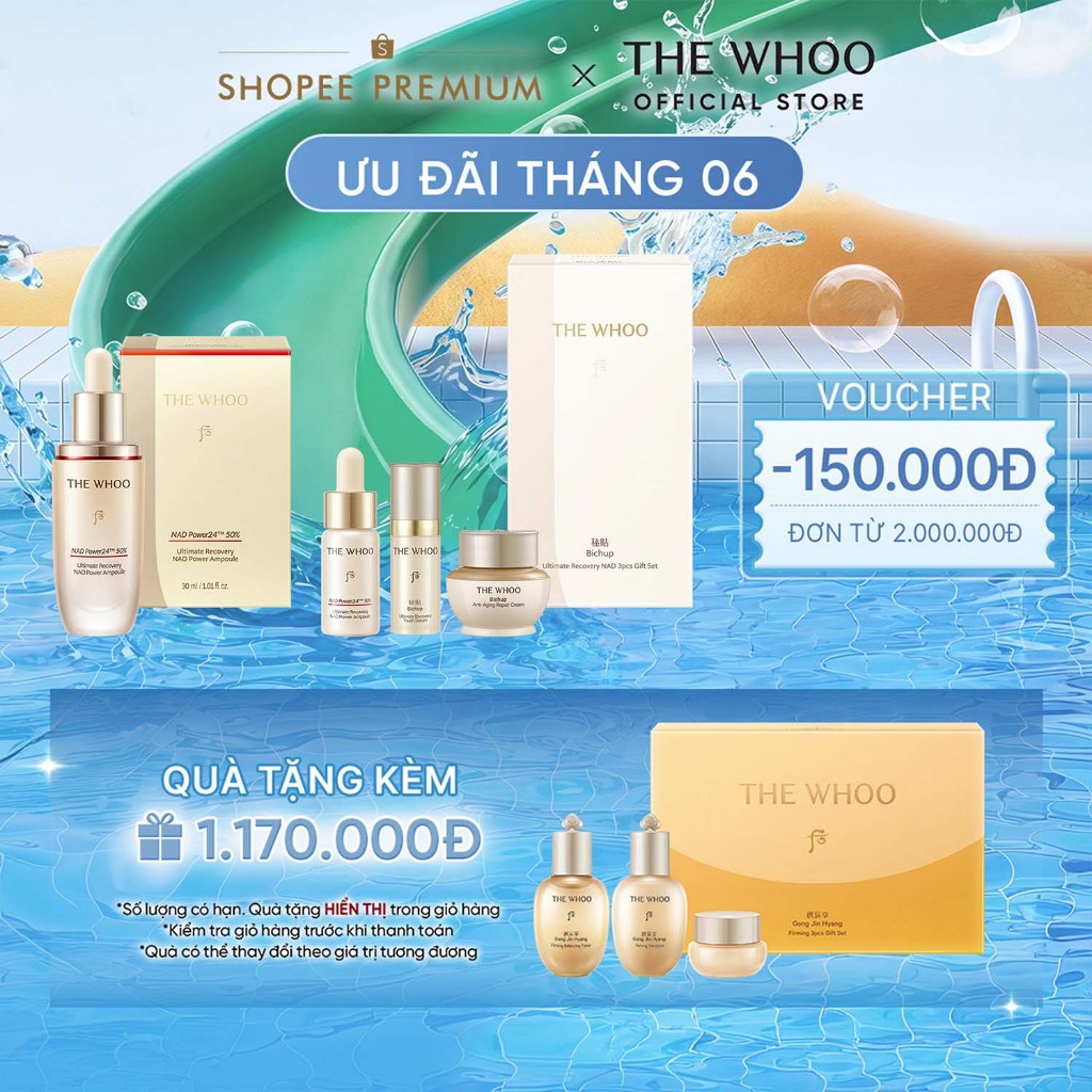 [THE WHOO OFFICIAL] Bộ tinh chất tăng cường, hỗ trợ ngừa lão hóa chuyên sâu Bichup Ultimate Recovery NAD Power Ampoule
