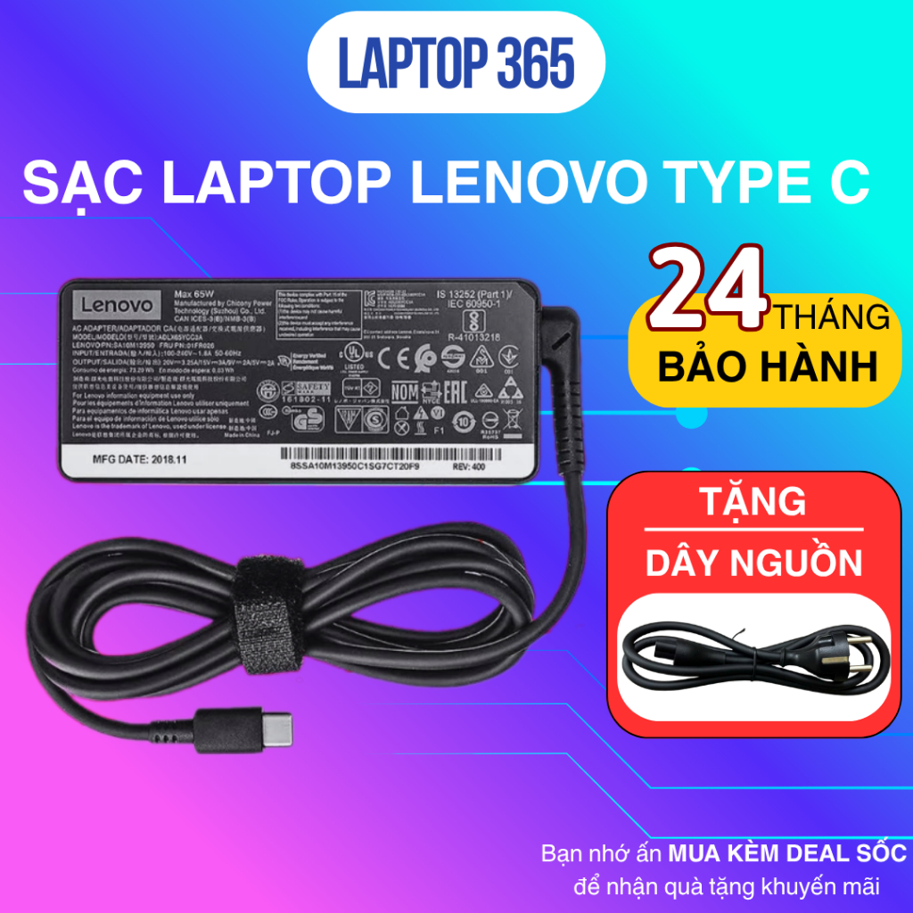 Sạc Laptop Lenovo ThinkPad E14 , Sạc Lenovo ThinkBook 14 / Thinkbook 16 , Sạc Lenovo Yoga Slim 5 / S