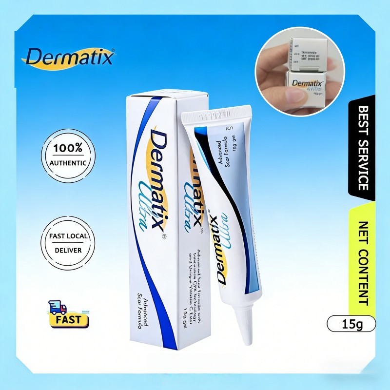 Kem Liền Mờ Phẳng Sẹo Dermatix Ultra 15g - Gel Dermatix Mờ Mịn Sẹo Rỗ, Sẹo Lõm, Mờ Vết Thâm Sáng Da 